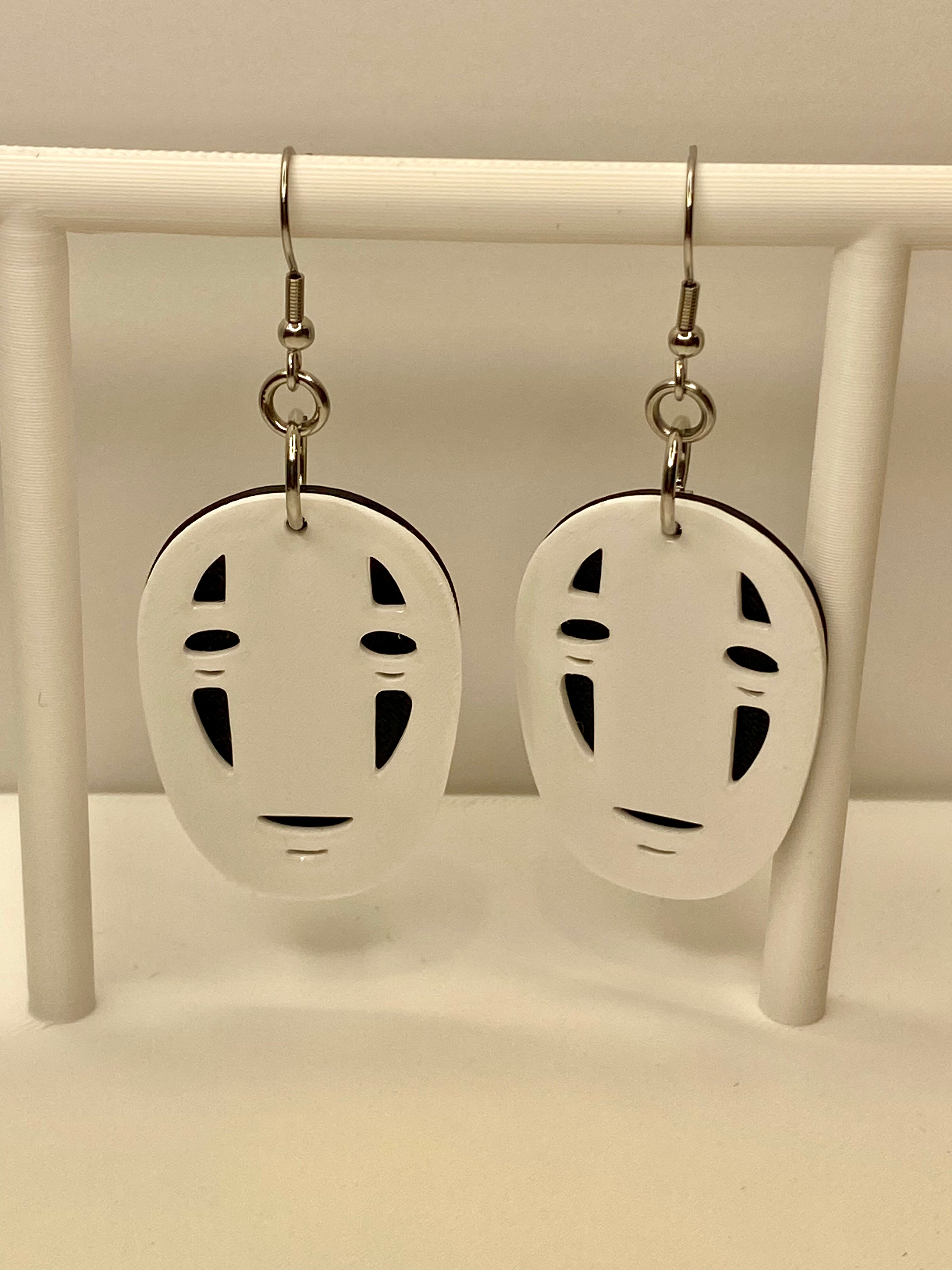 White Mask Earrings