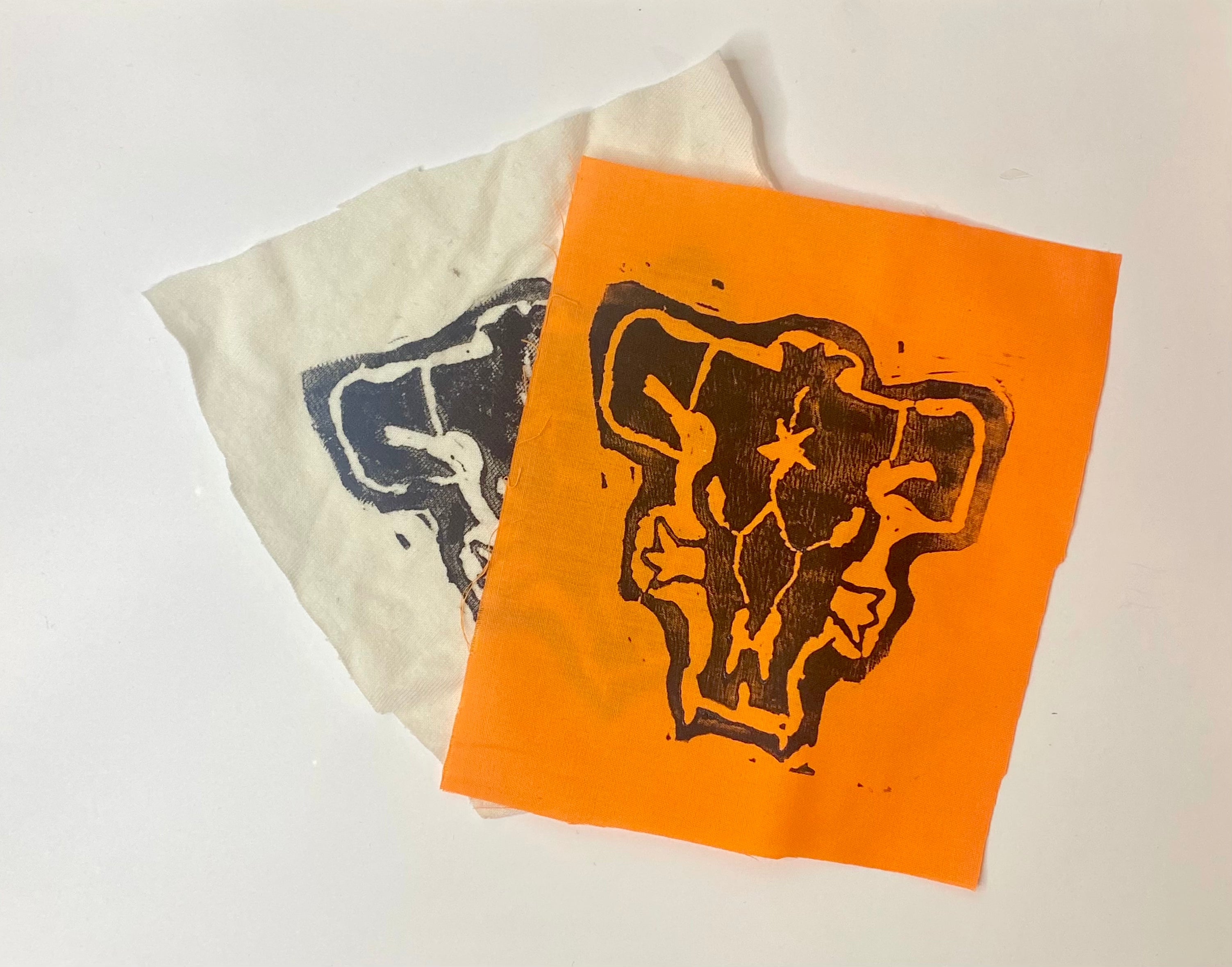 Black Bull Skull Sew-on Patch