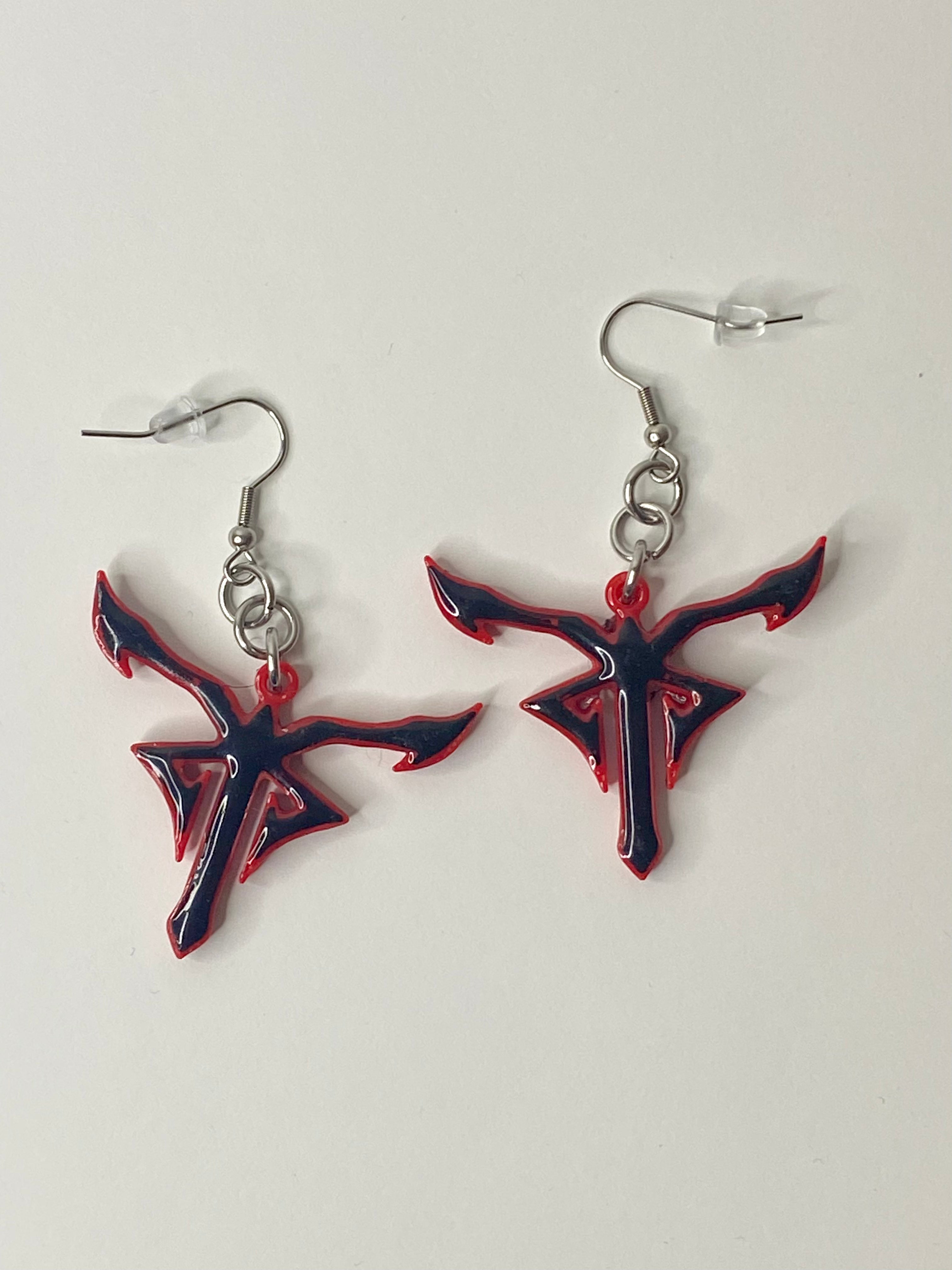 Red and Black Insignia Earrings
