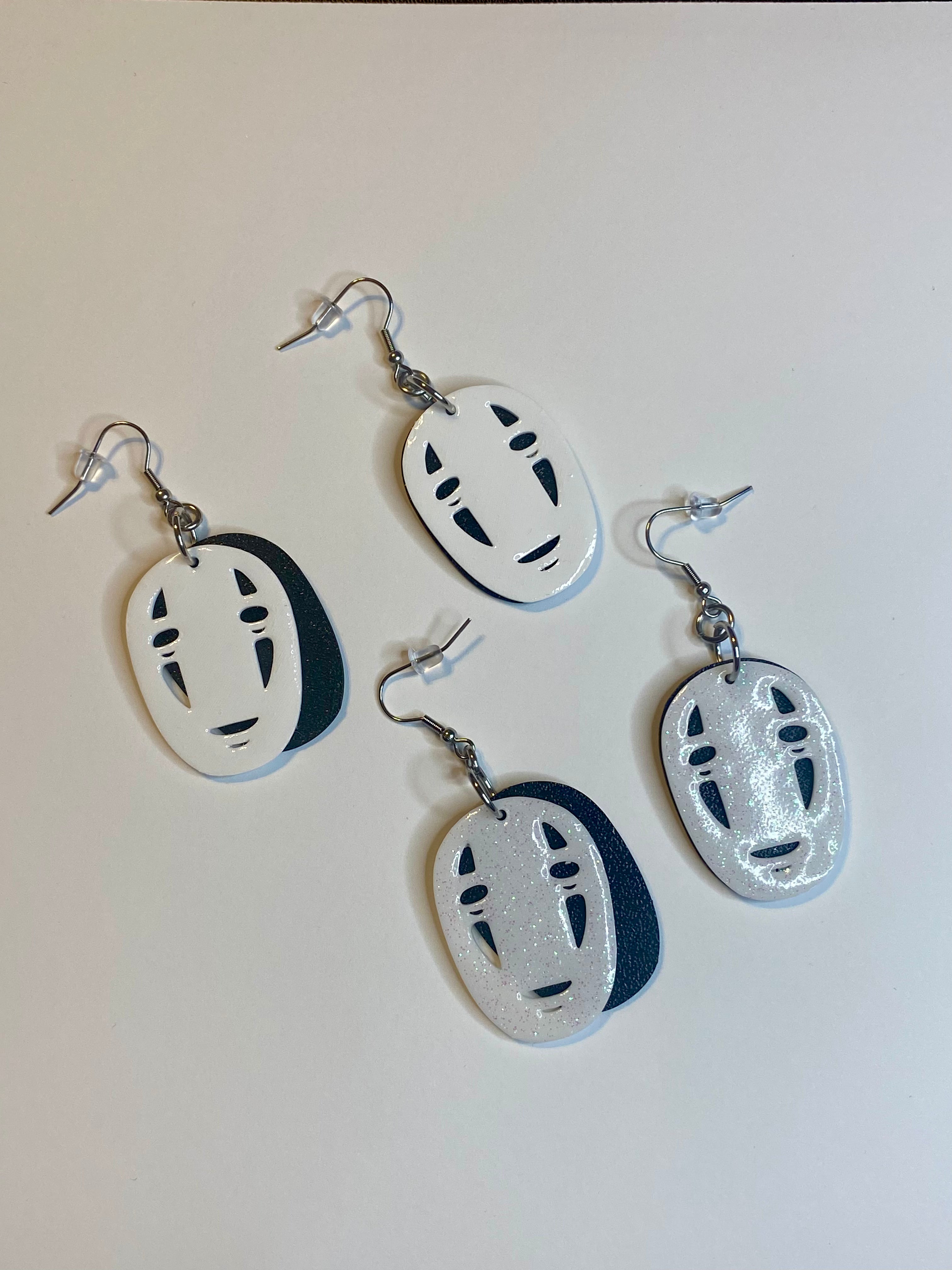 White Mask Earrings