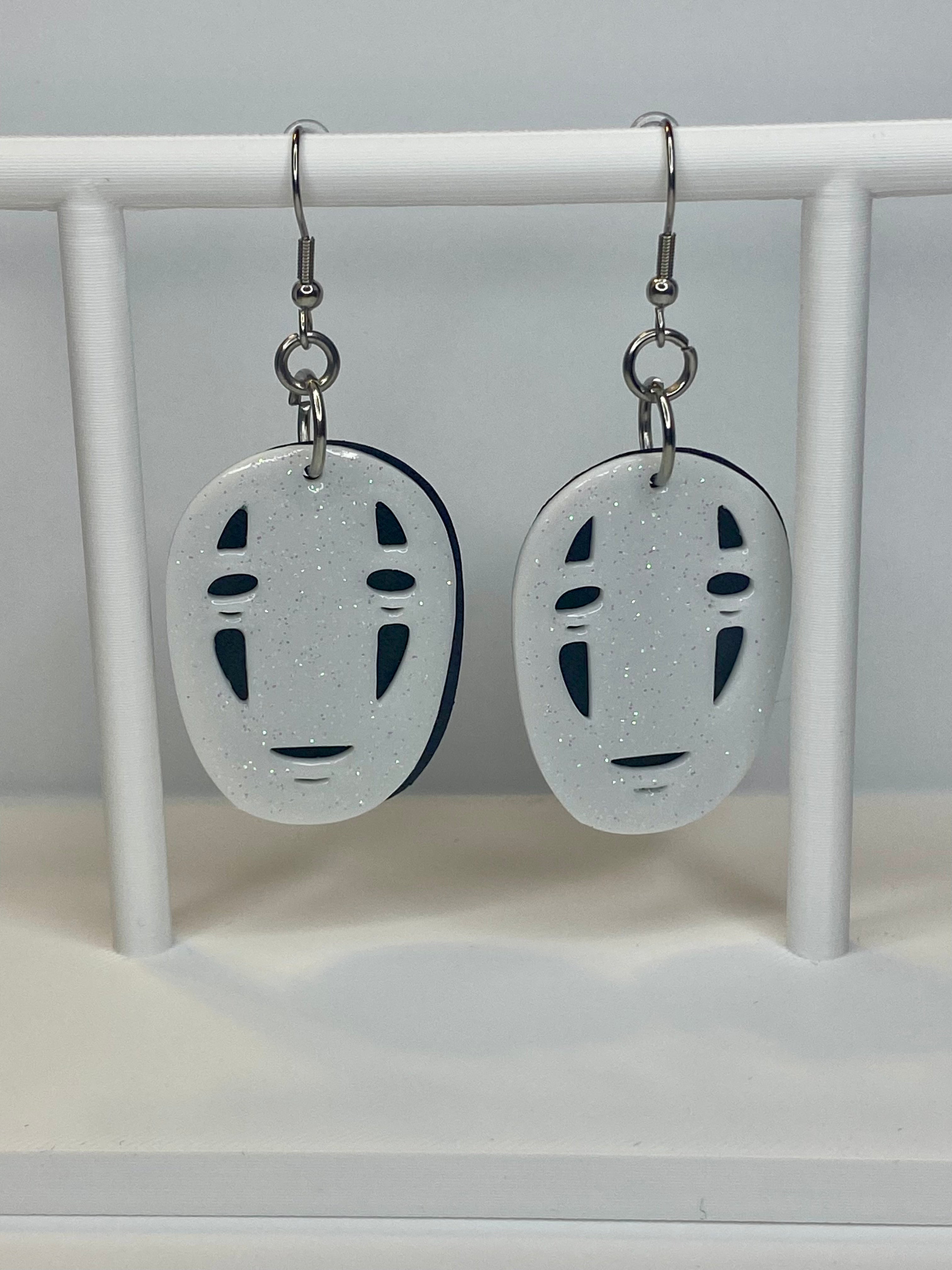 White Mask Earrings
