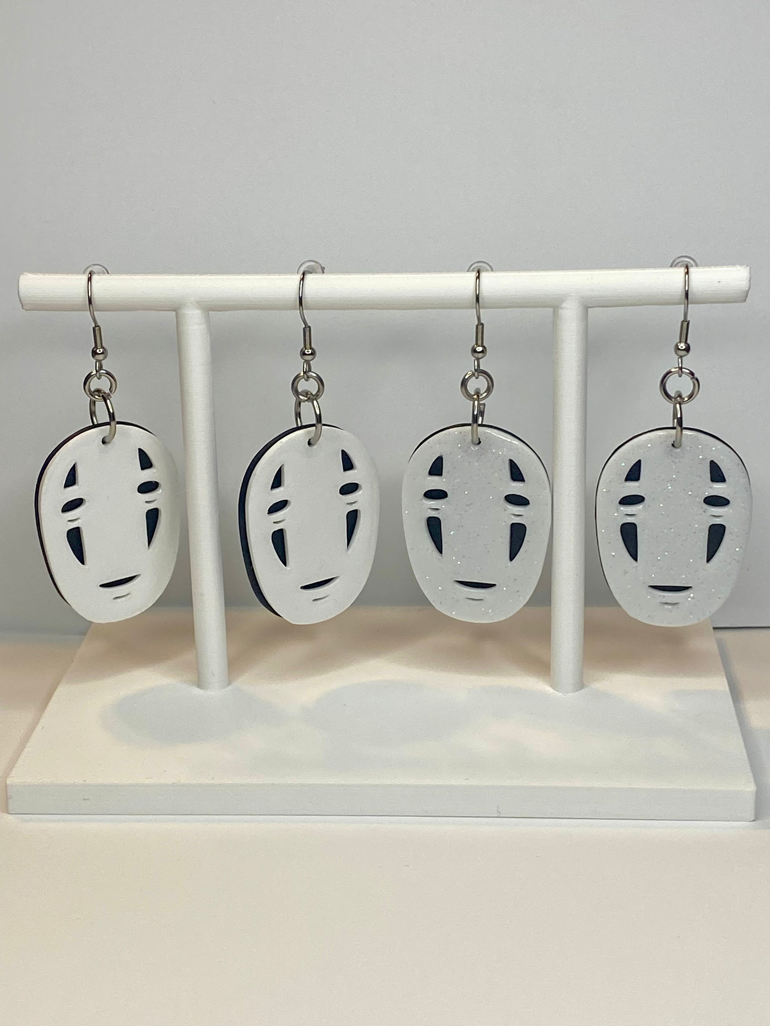 White Mask Earrings