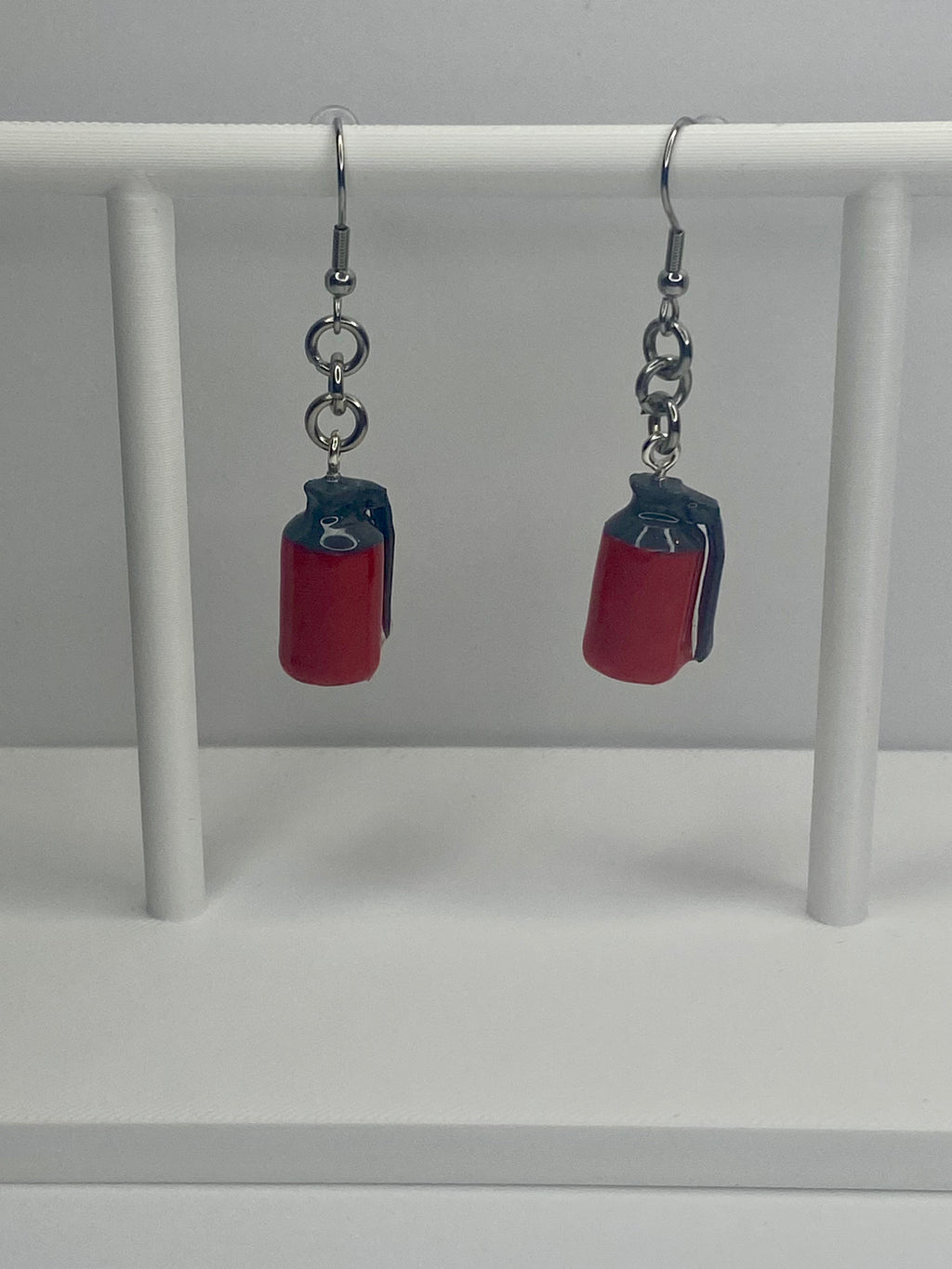 Video Game Hand Grenade Earrings