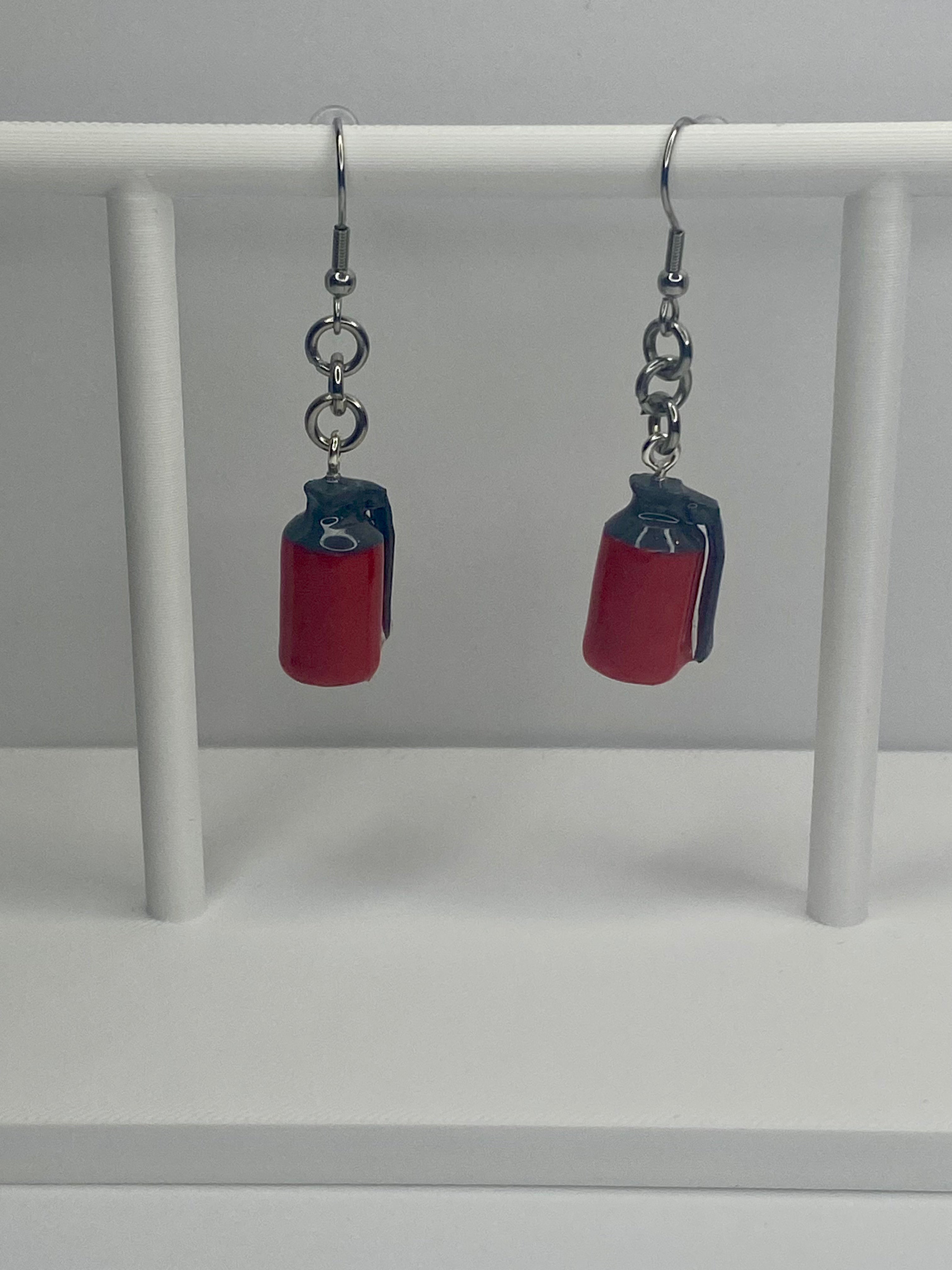 Video Game Hand Grenade Earrings
