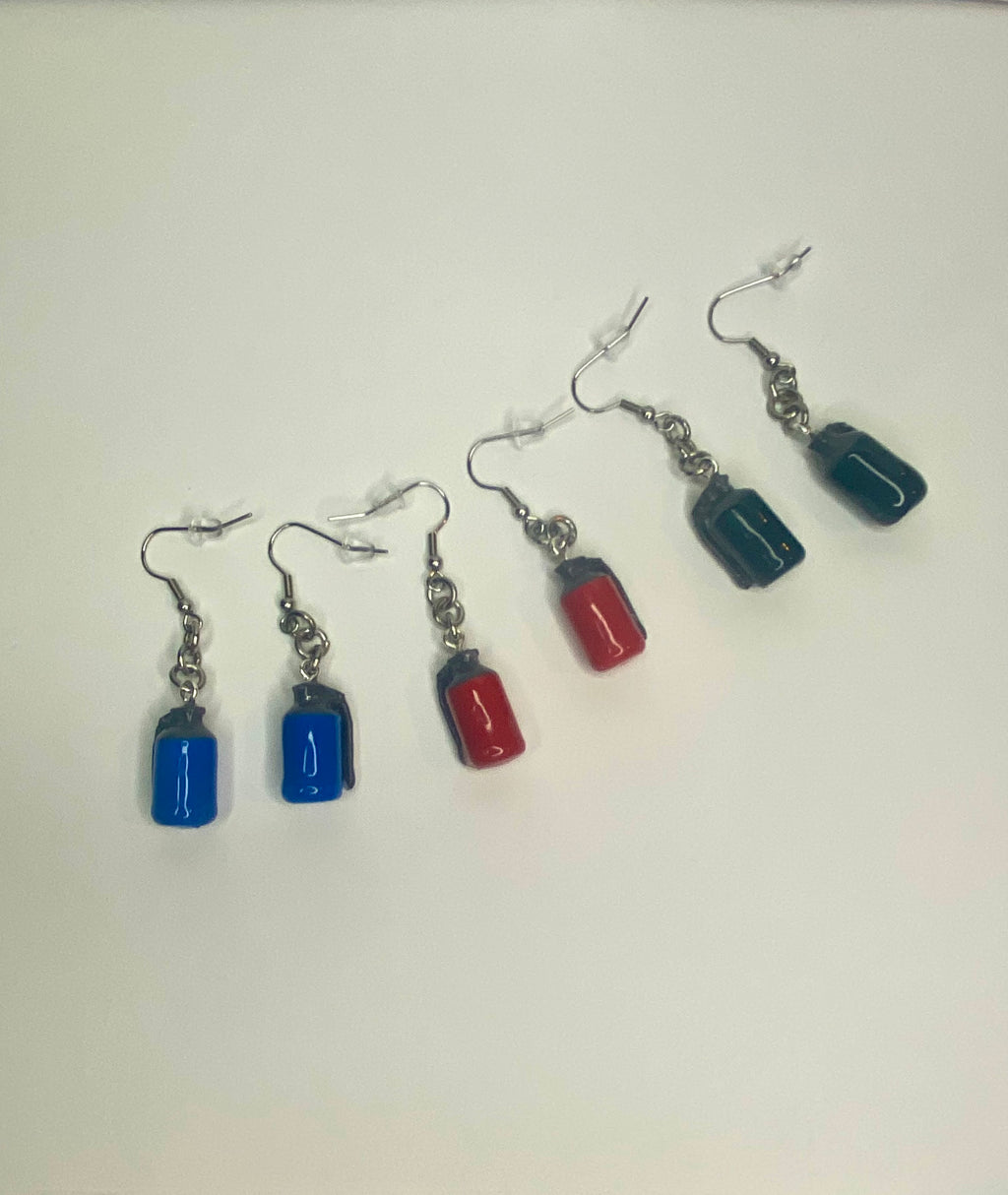 Video Game Hand Grenade Earrings
