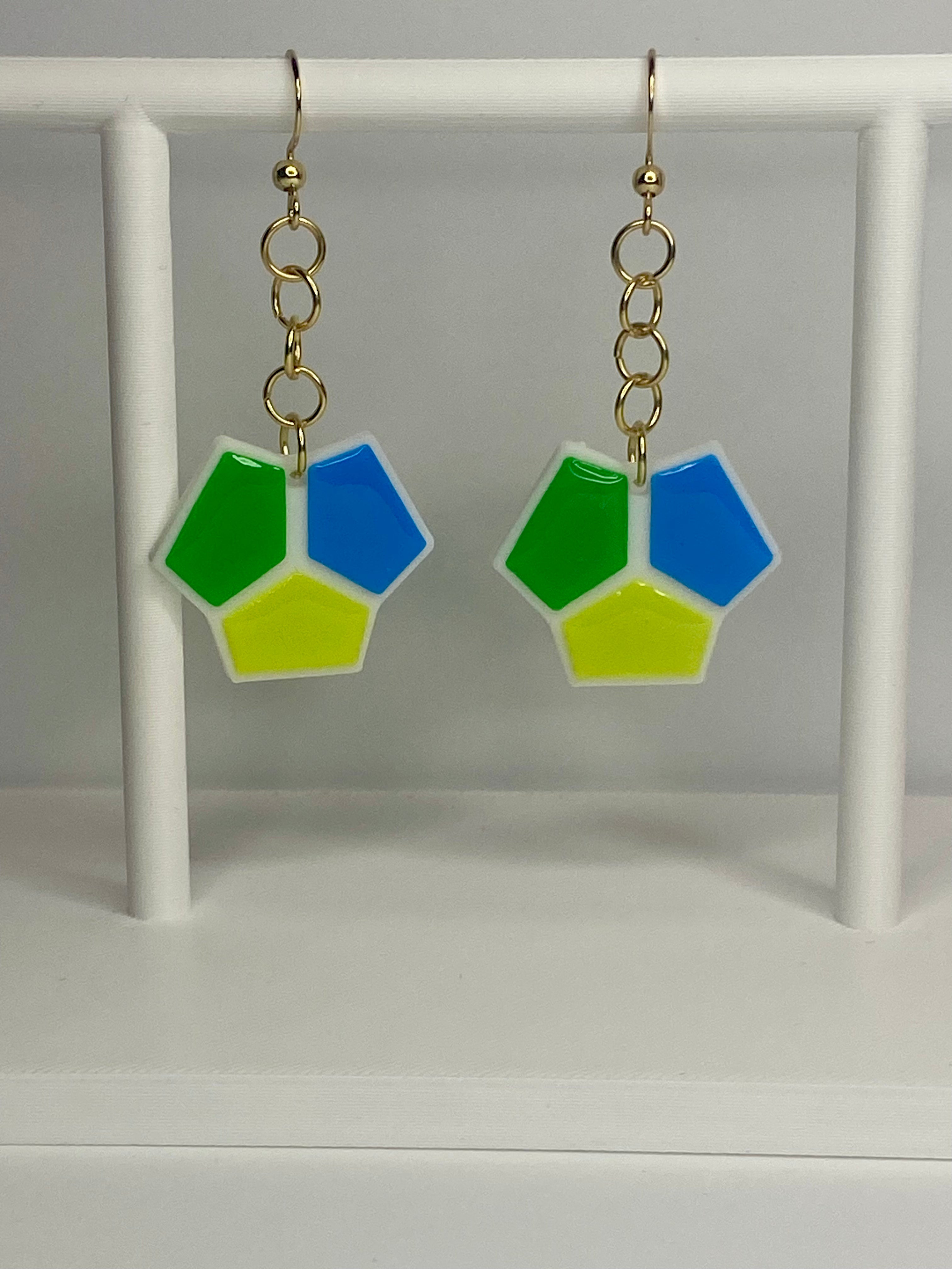 Tri-colored Earrings