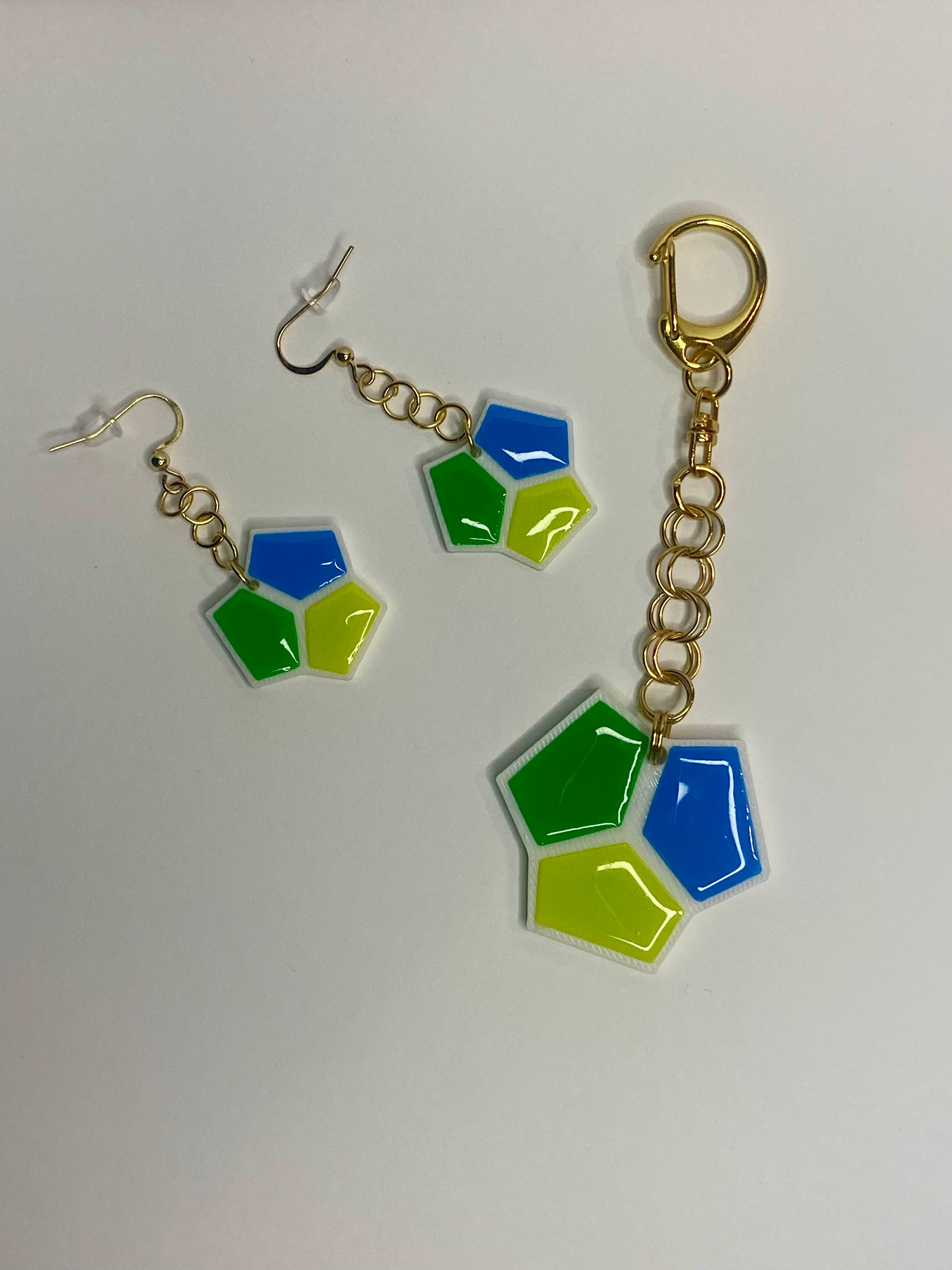Tri-colored Earrings